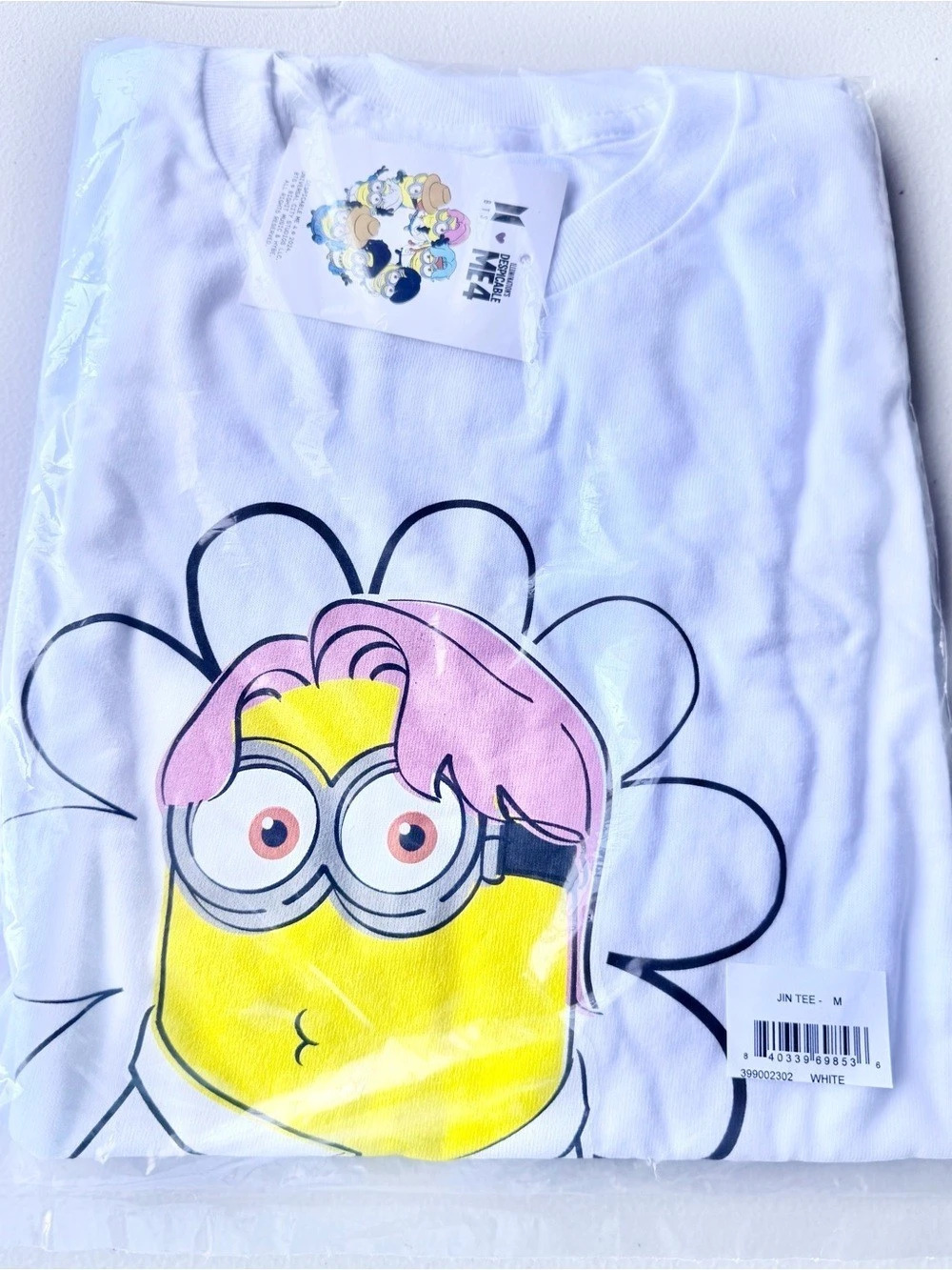 Despicable Me BTS Jin graphic tee Graphic Tee White Size Medium NWT JIN